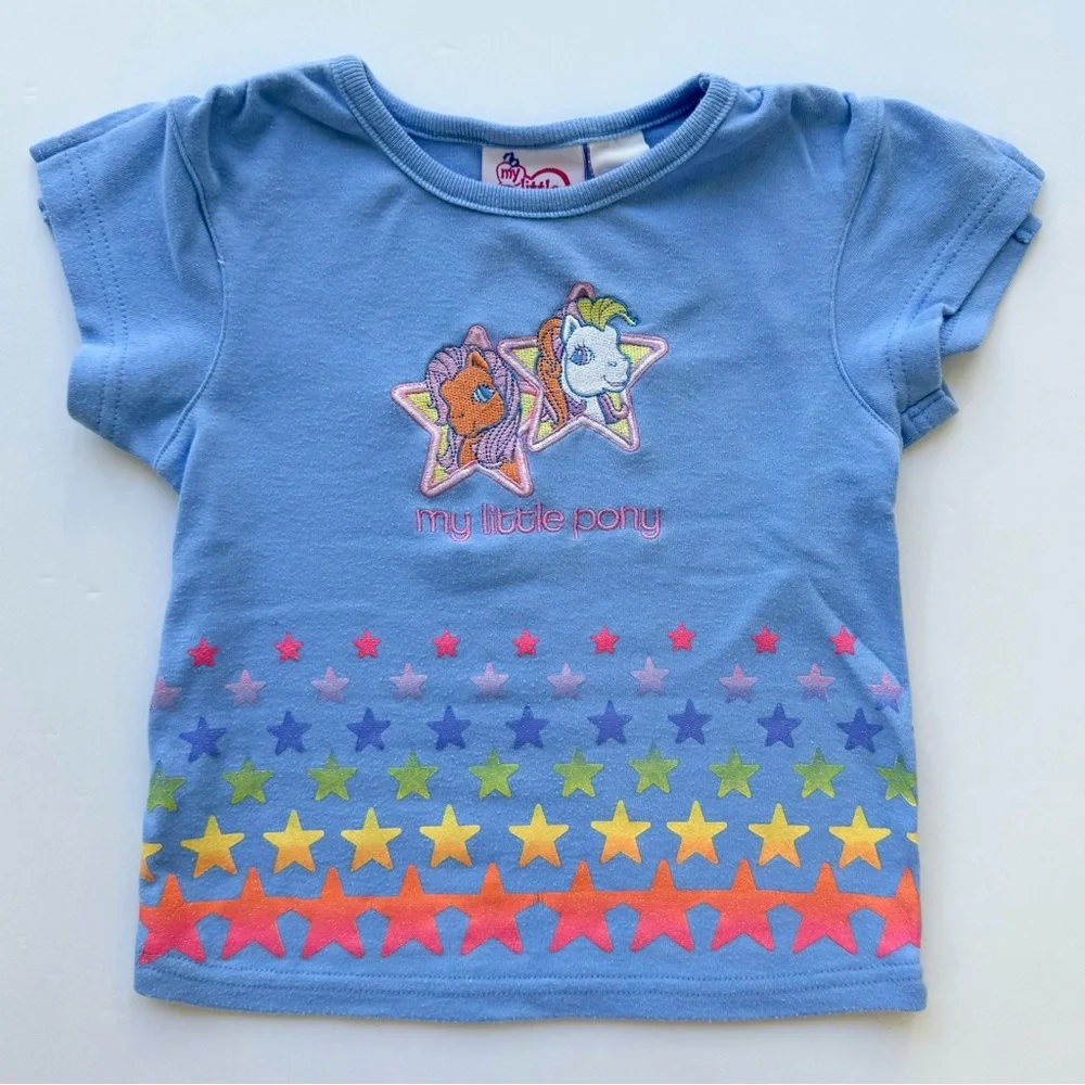 2004 Hasbro Embroidered My Little Pony Girls T-shirt size 5 RARE!!! Vintage Y2K